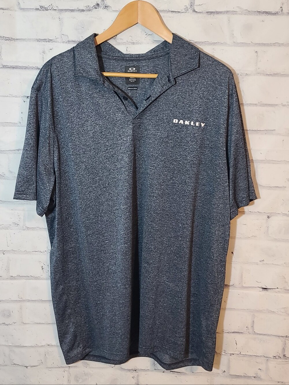 Oakley Hydrolix Men's Blue Solid Logo Polo Shirt Regular Fit 2XL